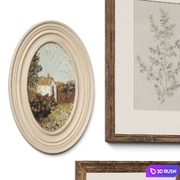 Set of classic vintage paintings 06 3D Model Vray, Corona