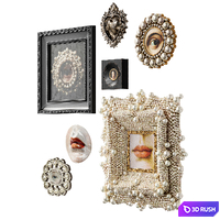 A set of decorative pearl and wood moldings 3D Model Corona