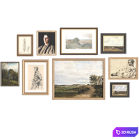 Vintage gallery wall set of 9 3D Model Corona