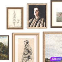 Vintage gallery wall set of 9 3D Model Corona