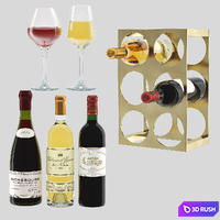 WEST ELM Metal Wine Rack 3D Model Vray, Corona