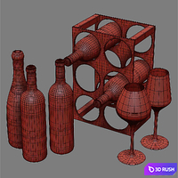 WEST ELM Metal Wine Rack 3D Model Vray, Corona