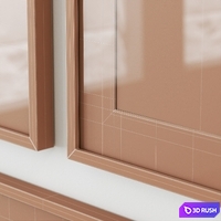 Gallery wall with plants 3D Model Vray, Corona