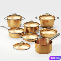 Copperware 3D Model Vray