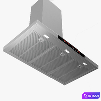 Bosch 90 cm wide Chimney extractor hood DWB098J50B Serie 8 3D Model Vray