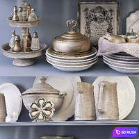 Decor Shelf vol 2 3D Model Vray
