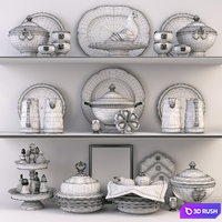 Decor Shelf vol 2 3D Model Vray