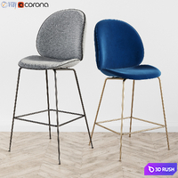 Gubi Beetle Bar Stool &amp; Coutner Stool 3D Model Vray, Corona