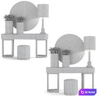 SOFTHOUSE Decoration Console Set 3D Model Corona