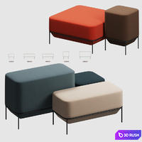 Mozaik Pouf Allermuir 3D Model Vray