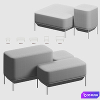 Mozaik Pouf Allermuir 3D Model Vray