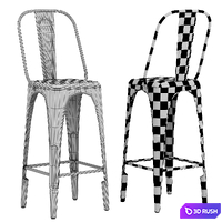 Restoration Hardware Remy Stool 3D Model Vray