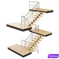 Wooden Stairs 3D Model Corona