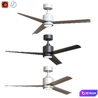 54 "Lotus 3 Ceiling fan 3D Model Vray, Corona