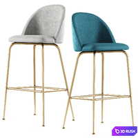 POLLY velvet counter stool / Bar stool 3D Model Corona