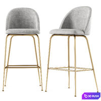 POLLY velvet counter stool / Bar stool 3D Model Corona