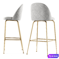 POLLY velvet counter stool / Bar stool 3D Model Corona