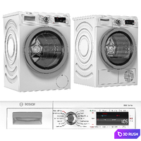 Bosch 800 Series Washing Machine and Dryer - Bosch WAT28402UC - Bosch WTG865H4UC 3D Model Corona
