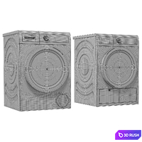 Bosch 800 Series Washing Machine and Dryer - Bosch WAT28402UC - Bosch WTG865H4UC 3D Model Corona