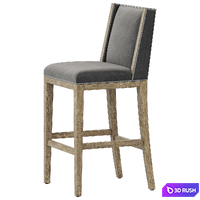 Restoration Hardware Ames Leather Armless Bar Stool 3D Model Vray