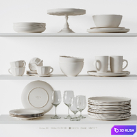 Crockery 001 3D Model Vray, Corona
