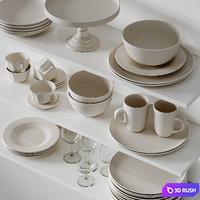 Crockery 001 3D Model Vray, Corona