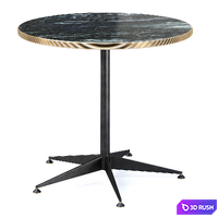 Grace restaurant circle table / Round metal restaurant table 3D Model Corona