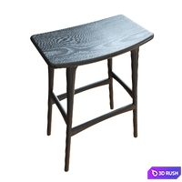 Oak Osso black bar stool (ETHNICRAFT) 3D Model Corona