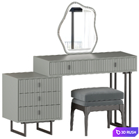 Modern Makeup Vanity With LED Lighted Mirror 3D Model Vray