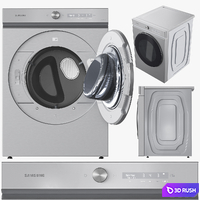 Samsung Washer and Dryer Set 01 3D Model Vray, Corona