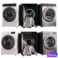 LG Washing and Drying Machines 3D Model Vray, Corona