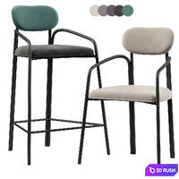 Bar stool Ror 3D Model Vray, Corona
