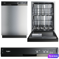 Whirlpool Dishwasher Collection 3D Model Vray, Corona