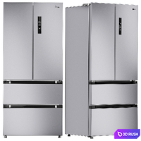 Refrigerator Set Midea MDRF631FGF02B MRB519SFNX1 3D Model Vray, Corona