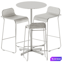 Neu Round Table High by Hay and Flow Aluminum Stool by True Design 3D Model Corona