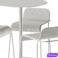 Neu Round Table High by Hay and Flow Aluminum Stool by True Design 3D Model Corona