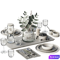 Tableware09 3D Model Vray, Corona