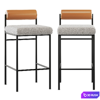 Semi-bar stool Balla Stool Group 3D Model Corona
