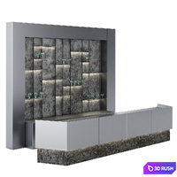 Bar made of metal and stone 3D Model Corona