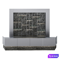 Bar made of metal and stone 3D Model Corona
