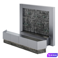 Bar made of metal and stone 3D Model Corona