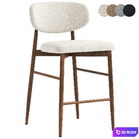 Halston Kitchen Stool 3D Model Vray