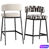 Bar &amp; Counter Stool Folsom 3D Model Vray, Corona