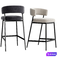 Bar &amp; Counter Stool Folsom 3D Model Vray, Corona