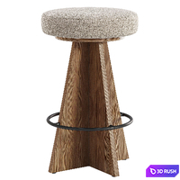 Damon Swivel Bar &amp; Counter Stool-Fourhands 3D Model Vray, Corona