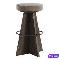 Damon Swivel Bar &amp; Counter Stool-Fourhands 3D Model Vray, Corona