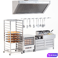 Commercial Kitchen Set 01 3D Model Vray, Corona