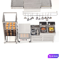 Commercial Kitchen Set 01 3D Model Vray, Corona