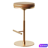Wardell Sohohome Bar Stool, 4 colors of leather 3D Model Vray, Corona