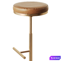 Wardell Sohohome Bar Stool, 4 colors of leather 3D Model Vray, Corona